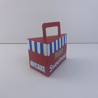 Vente flash - Boîte à gâteau triangulaire en carton blanc avec poignée, 16,2*10,2*11 cm, boîte d'emballage portable pour tranches de gâteau imprimée