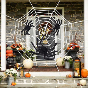 Siyah kırmızı gözler ve şenlikli cadılar bayramı dekor için uzun ayaklar örümcekler ile yeni cadılar bayramı parti süslemeleri beyaz örümcek ağı - Product Image 3