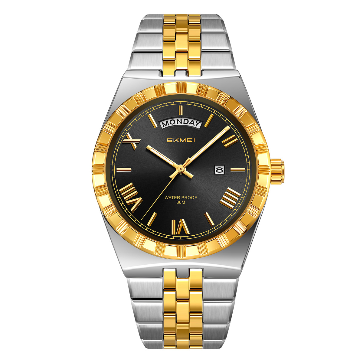 silver/gold-black