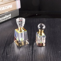 Flacons carrés uniques en verre transparent de 3 ml, 6 ml, 12 ml pour huiles essentielles et parfums, avec applicateur en verre