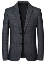 Blazer résistant aux plis pour hommes, veste d'affaires décontractée à simple boutonnage pour hommes matures, tenue de bureau confortable, printemps-automne