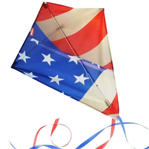 Custom made colorful printing promotional American Flag kite Diamond Kite for sale