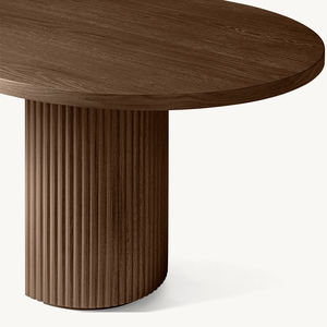 Tavolo da Pranzo Ovale in Legno Massello Stile Americano Vintage per Ristorante e Cucina - Product Image 5