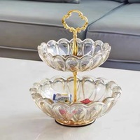 Modern luxe glazen fruitschaalset van 2, voedselveilig, gepolijst, voor thuisdecoratie en gebruik op de salontafel bij feestjes