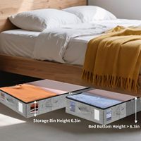Combocube Lot de 2 Conteneurs de Rangement Rectangulaires Empilables Gris Lin Minimalistes pour Sous-Lit avec Support Robuste et Pliable pour Vêtements