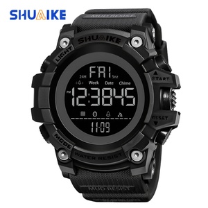 Montre sport numérique de luxe pour homme SHUAIKE en acier inoxydable avec affichage LED, bracelet en résine, résistance à l'eau 3ATM et chronomètre - Product Image 2