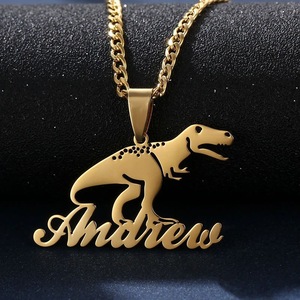 Collana con Nome Personalizzato a Cartone Animato, Ciondolo in Acciaio Inossidabile Placcato Oro 18K, Gioiello Personalizzato <span class=keywords><strong>per</strong></span> Bambini - Product Image 1