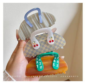 Accessoires pour cheveux de haute qualité, grande <span class=keywords><strong>pince</strong></span> à cheveux en acrylique givrée, <span class=keywords><strong>pince</strong></span> à cheveux simple, serre-tête, <span class=keywords><strong>pince</strong></span> à cheveux multi-pinces pour le coiffage - Product Image 4