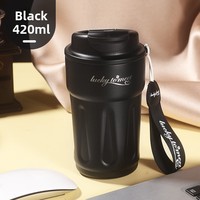 Mug à café isotherme en acier inoxydable 316 avec sangle, personnalisable, cadeau pour homme, femme, étudiant, utilisation en voiture, extérieur, 12-24 heures