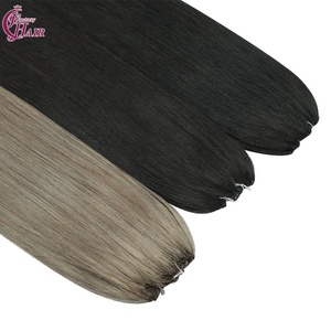 FH #NC Factory Direct Feathering Line Weft Human Hair <b>Extension</b> 100g Invisible Straight <b>Braids</b> European Human Hair - Product Image 3
