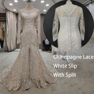 2022 personalizzare abito da sposa sirena mare manica lunga illusione Boho bohémien fuga abito da sposa sirena - Product Image 6