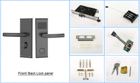 Cerradura de Puerta de Hotel con Software de Gestión, Desbloqueo con Tarjeta, Sistema Electrónico Inteligente de Seguridad, Cerradura de Hotel Integral Inteligente Negra con Llave