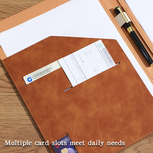 Tùy chỉnh sang trọng da danh mục đầu tư thư mục padfolio A4 tài liệu kinh doanh với chủ thẻ tùy chỉnh thiết kế logo nộp hồ sơ sản phẩm - Product Image 4