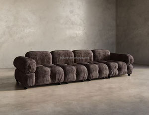 Sofá Modular de Diseño Moderno <span class=keywords><strong>Mario</strong></span> Bellini, Sofá Seccional en Forma de L de Terciopelo con Patas de Madera para Muebles de Sala de Estar - Product Image 2