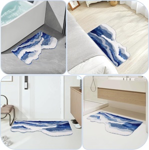 Đại Dương Sóng Biển Rush Thảm 3D Thảm Màu Xanh 40 Inch Tapis De Salle De Bain 3D Morden Thảm Cho Phòng Khách - Product Image 2