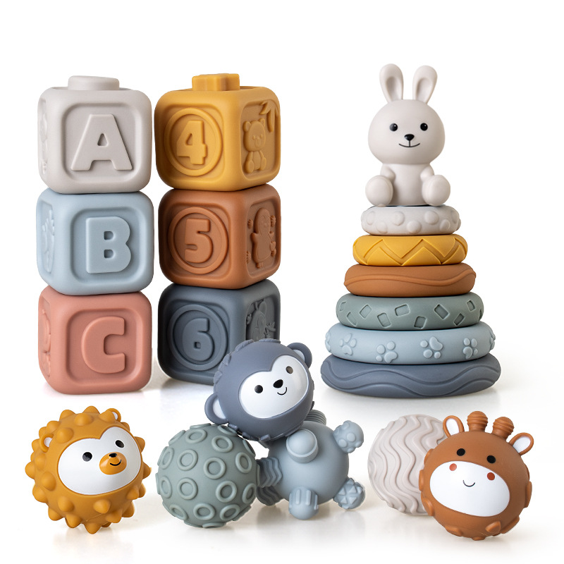 White rabbit square stacking music feel ball set-19pcs