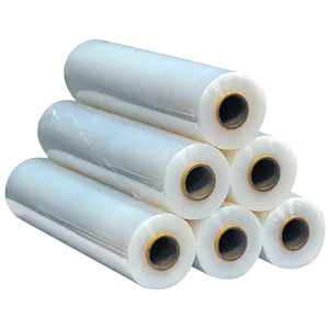 Factory Wholesale Jumbo Roll LLDPE Transparent PE Stretch Film Soft Plastic Wrap with Logo Printing for Packaging