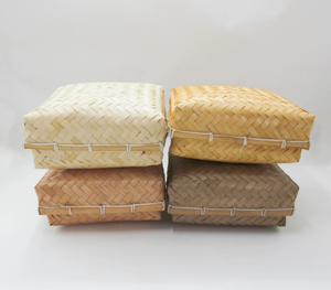 Cesto di bambù <span class=keywords><strong>con</strong></span> coperchio intrecciato cestini Desktop - Product Image 6