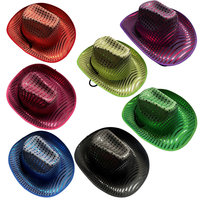 Cappello da Cowboy LED Traspirante Personalizzato con Ricamo di Paillettes per Uso Casual Unisex Adulti Quattro Stagioni Accessori per Feste