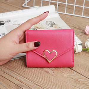 Fashion PVC Small <b>Girls</b> <b>Wallet</b> with Button Closure Short Heart Mini Coin <b>Wallet</b> Z0021 - Product Image 4