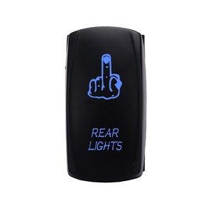 Interrupteur à bascule automatique laser étanche universel DC 12V 5 broches interrupteur à bascule marche-arrêt avec lumière LED bleue pour voiture marine - Product Image 1