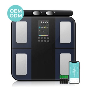 Professionelle BMI-Digitalwaage mit 8 Elektroden für Badezimmer, Hochpräziser Sensor, 180kg Kapazität, <span class=keywords><strong>Digital</strong></span>, Individuell Anpassbar - Product Image 1