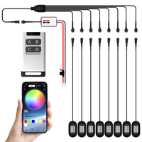 Kit d'éclairage LED RGB IP68 pour roches, conception anti-vibration pour camions, UTV, éclairage extérieur tout-terrain, télécommande, freinage rouge intégral