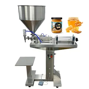 Semi - auto lotion bottle cosmetic filler water beverage honey cream paste liquid filling machine