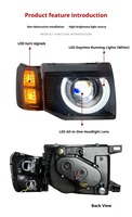 Faros Delanteros HETOP para Pajero 1992-2001 V32, Modificación LED DRL Estilo Defender, Enchufe y Listo para Usar, para Mitsubishi
