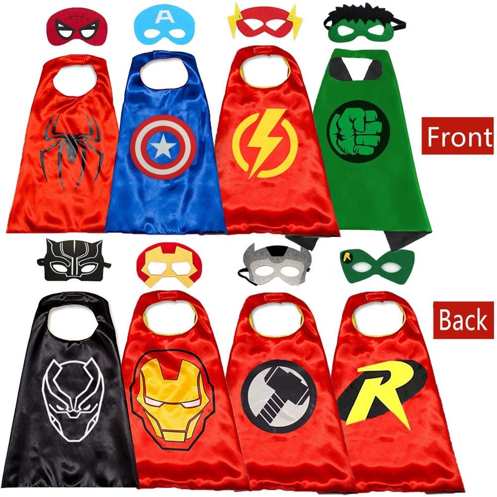 En gros Personnalisé NOUVEAU Enfant Préféré Super-Héros Cosplay Enfants Héros Cape Cape Ensemble Costume Pour La Fête D'anniversaire