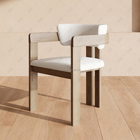 Sageliving Ensemble de table à manger scandinave minimaliste avec 6 chaises en tissu en bois de hêtre massif pour salle à manger maison