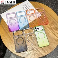 Coque de téléphone tendance dégradée mate en TPU souple, antichoc magnétique et translucide pour iPhone 12-15 16 17