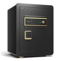 Caja de Seguridad DAYI 45fh9 de Lujo, Negra y Dorada, con Cerradura Electrónica y Huella Dactilar, de Acero Aleado, para Hotel, Hogar y Dormitorio