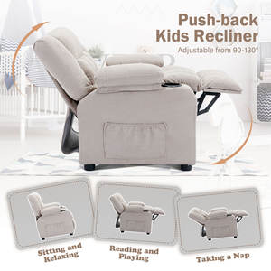 वैनबो आधुनिक बच्चों का रिक्लियर सोफा गर्म बिक्री, कपड़े की लकड़ी के फ्रेम में असबाब के साथ विस्तारित - Product Image 2