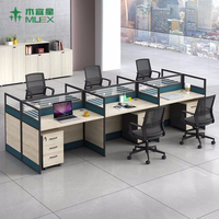 Meubles de bureau 2 places 4 personne cabine cloison de bureau modulaire table de poste de travail d'ordinateur chaise de bureau pour six