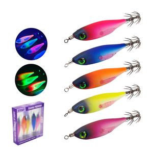 Ensemble de leurres de pêche SNEDA, 5 pièces, leurres en forme de calmar lumineux avec hameçons explosifs, leurres en forme de crevettes équilibrés pour <span class=keywords><strong>la</strong></span> pêche en haute mer - Product Image 2