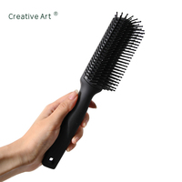 Brosse compacte en nylon mat de qualité supérieure Creative Art pour coiffer les coiffures lissées pour hommes