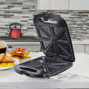 Parrilla de aluminio de 4 agujeros Donut Cake Snack Plate Electric Arepa Maker con superficie antiadherente 4 rebanadas Sandwich Maker Machine - Product Image 4