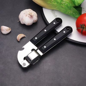 Stainless Steel Garlic Press Manual <b>Mincer</b> With Black Handle For Kitchen Use - Product Image 4