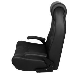 Steering Control Boat Seat Adjustable Black Leather Marine Chair For <b>Yachts</b> And RVs - Product Image 2