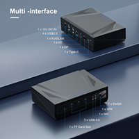 Mini PC Industrial Intel I5-10200H, Doble DDR4 (hasta 64G), 3xUSB3.0, 4xUSB4.0, RJ45 LAN, HD, DP, Ranura para Tarjeta Tipo-C y TF, Compatible con Win10/11