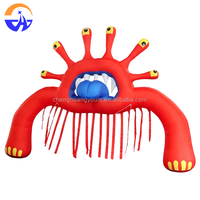 Arche d'entrée géante gonflable monstre multi-yeux rouge pour Halloween, carnaval, parc à thème, événement, décoration extérieure, accessoire