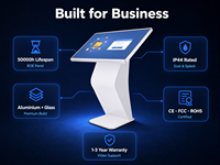 Kiosque tactile sur pied pour affichage d'informations en libre-service en banque, 43 pouces, Android, intérieur