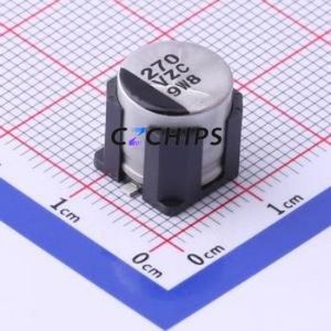 ตัวเก็บประจุชนิดอิเล็กโทรลีติคอลูมิเนียมแข็ง-ของเหลว EEHZC1V271V D10xL10.5mm 270uF 20% 35V 300mA-100Hz - Product Image 1