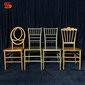 เก้าอี้งานแต่งงานขายส่งแบบเรียบหรู สีทอง ทันสมัย สำหรับงานปาร์ตี้ วัสดุเรซิ่นอย่างดี สามารถวางซ้อนกันได้ ผลิตจากพลาสติก เหมาะสำหรับงานอีเว้นท์ - Product Image 1