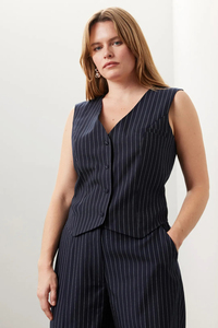 Oem Custom Small Moq Casual scollo a V senza maniche gessed Singlr breted sartoriale giacca da <span class=keywords><strong>donna</strong></span> di alta qualità - Product Image 6