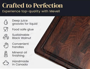 Planche à découper en bloc <span class=keywords><strong>de</strong></span> boucher en bois d'acacia Grande planche à découper en bois <span class=keywords><strong>de</strong></span> noyer Pieds antidérapants Jus Groove Cheese Food Service Box - Product Image 2