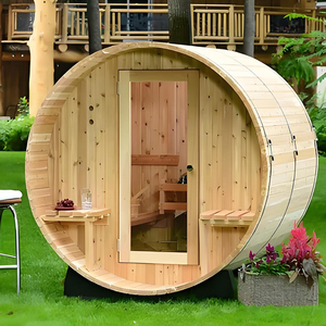 Panel DE CONTROL DE secoya sólida y hemcedro Capacidad para 2-6 personas Diseño moderno Spa al aire libre Sauna Ducha de cubo de vapor húmedo - Product Image 1