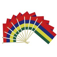 Drapeau de Mauritanie à agiter à la main 14*21cm, style national mondial, avec tige en bois – Vente chaude en gros