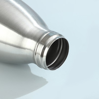 Bouteille d'eau sportive en acier inoxydable, grande capacité, minimaliste, en forme de boule de bowling, portable pour l'extérieur, à col étroit